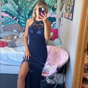 navy blue PROM DRESS